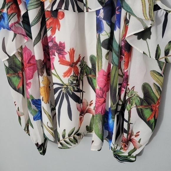 Parker Floral Ruffle Cold Shoulder Blouse NWT - Picture 5 of 11